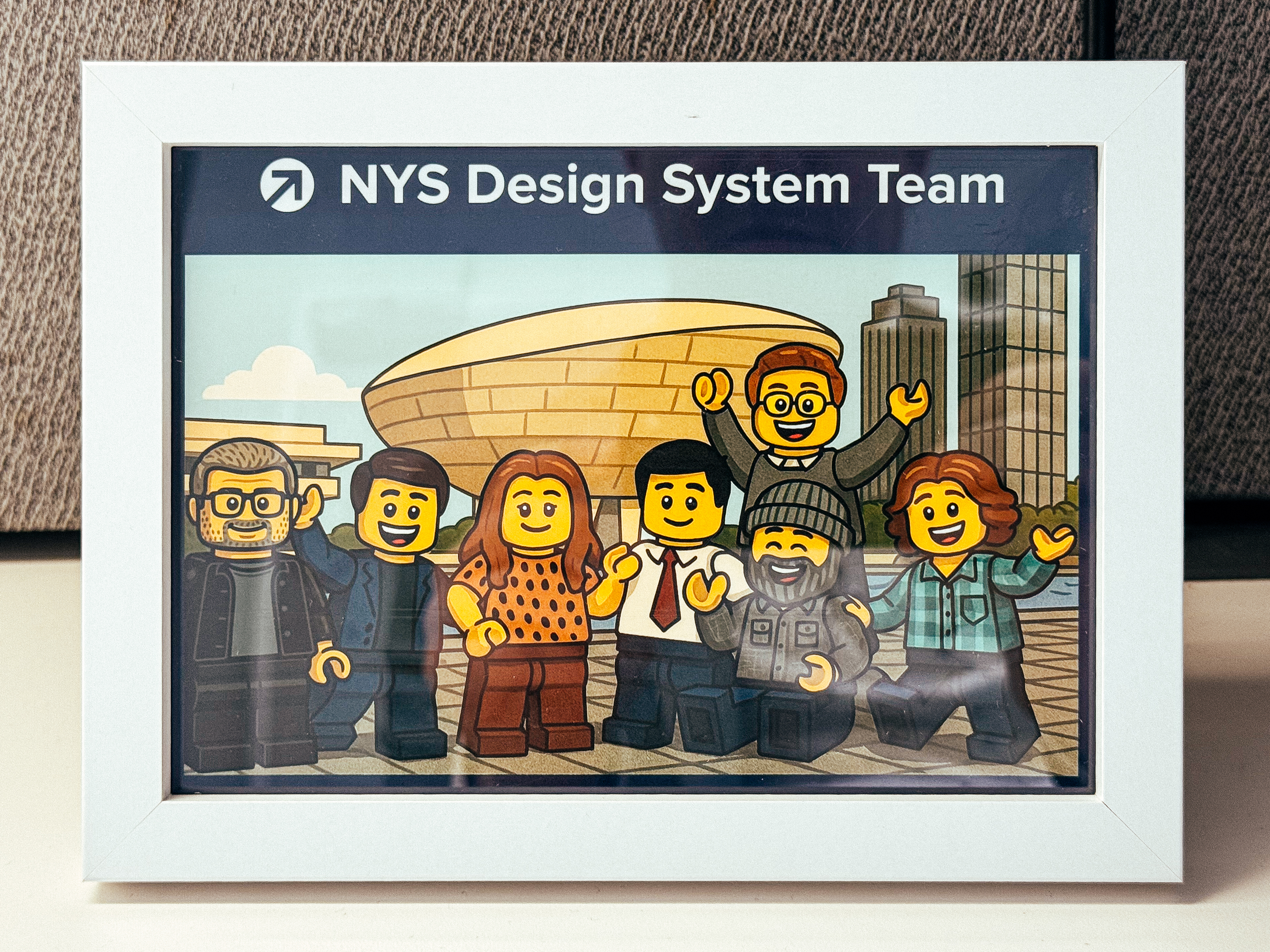 Lego photo of the NYS Design System team